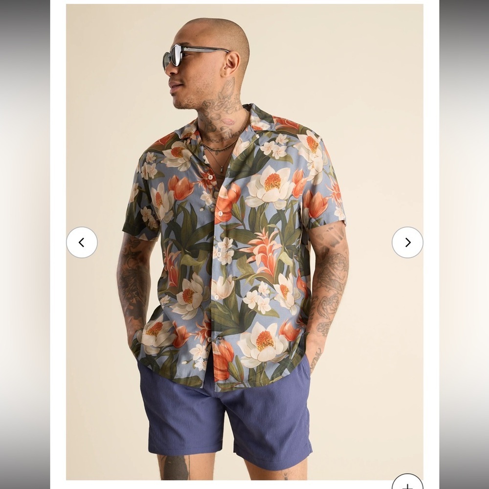 Chubbies floral sunday 100% rayon button down shirt mens XXL